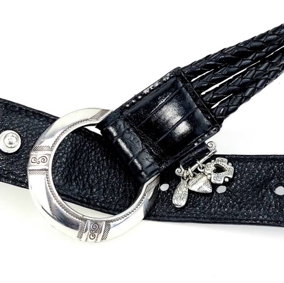 Brighton Accessories - Brighton Braided Black Charm Belt Small